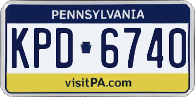 PA license plate KPD6740