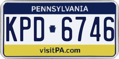 PA license plate KPD6746
