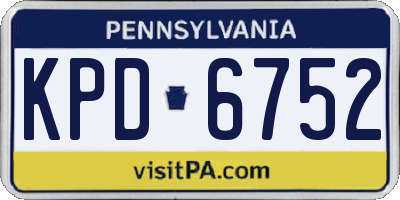 PA license plate KPD6752