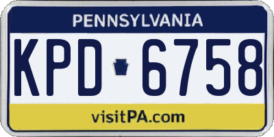 PA license plate KPD6758