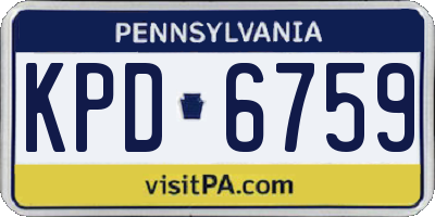 PA license plate KPD6759