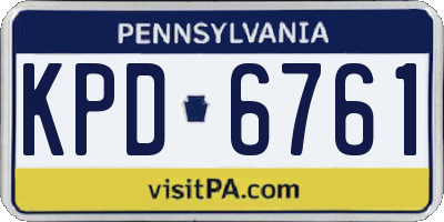 PA license plate KPD6761