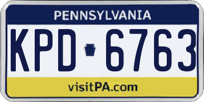PA license plate KPD6763