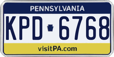 PA license plate KPD6768