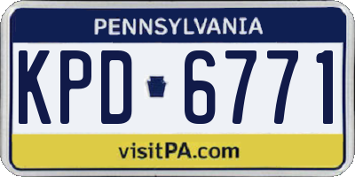 PA license plate KPD6771