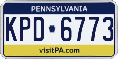 PA license plate KPD6773
