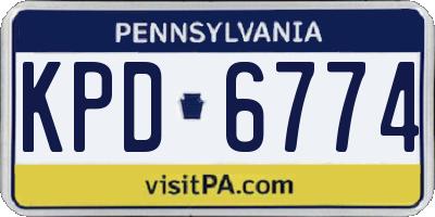 PA license plate KPD6774