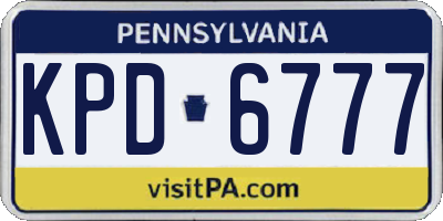 PA license plate KPD6777