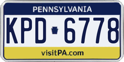 PA license plate KPD6778