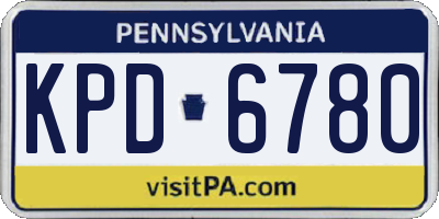 PA license plate KPD6780