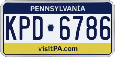 PA license plate KPD6786
