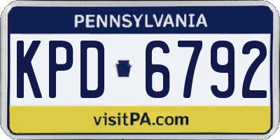PA license plate KPD6792