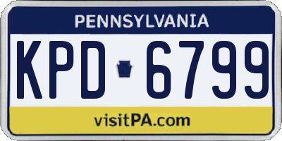PA license plate KPD6799