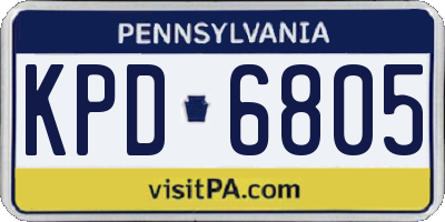 PA license plate KPD6805