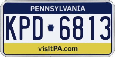 PA license plate KPD6813