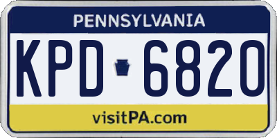 PA license plate KPD6820