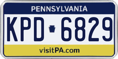 PA license plate KPD6829