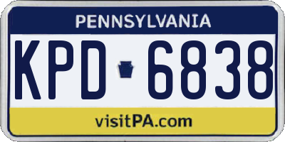PA license plate KPD6838