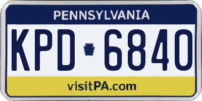 PA license plate KPD6840