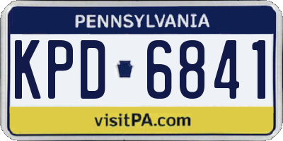 PA license plate KPD6841
