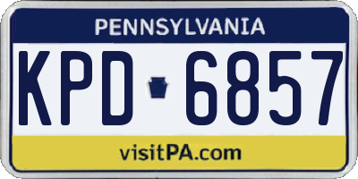 PA license plate KPD6857