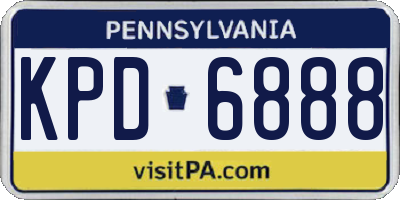 PA license plate KPD6888