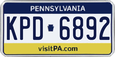 PA license plate KPD6892