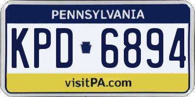 PA license plate KPD6894