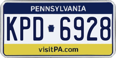 PA license plate KPD6928