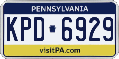 PA license plate KPD6929