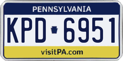 PA license plate KPD6951
