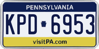 PA license plate KPD6953