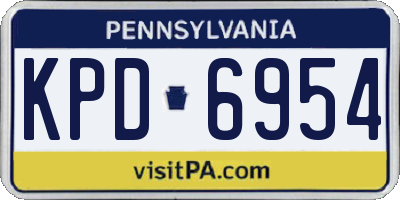 PA license plate KPD6954