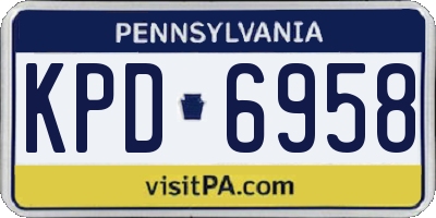 PA license plate KPD6958