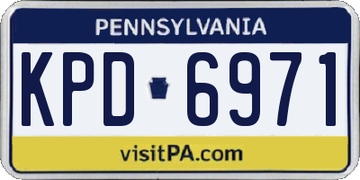 PA license plate KPD6971