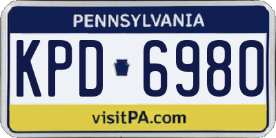 PA license plate KPD6980