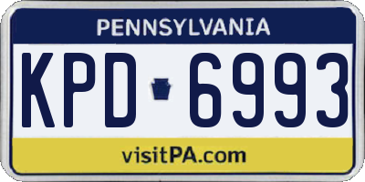 PA license plate KPD6993