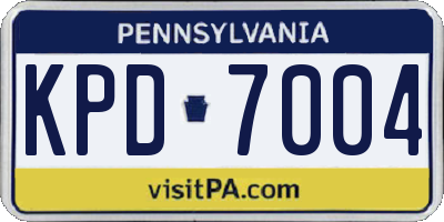 PA license plate KPD7004