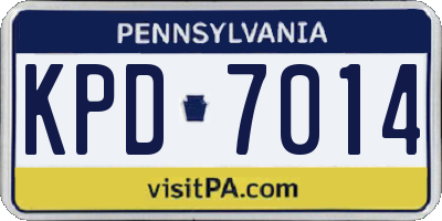 PA license plate KPD7014