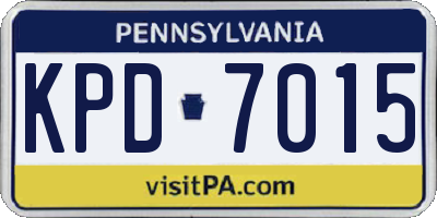 PA license plate KPD7015