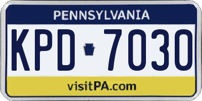 PA license plate KPD7030