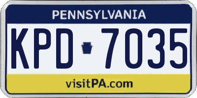 PA license plate KPD7035