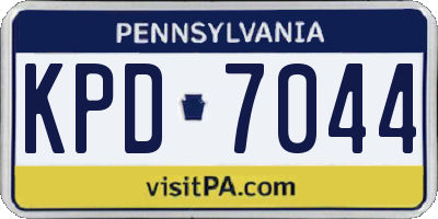 PA license plate KPD7044