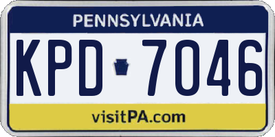 PA license plate KPD7046