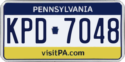 PA license plate KPD7048