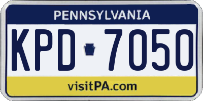 PA license plate KPD7050