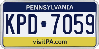 PA license plate KPD7059