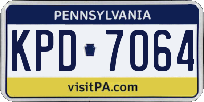 PA license plate KPD7064