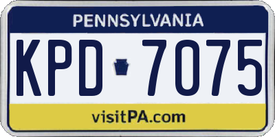 PA license plate KPD7075