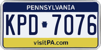 PA license plate KPD7076